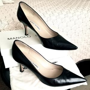 Manolo Blahnik Black Heels, 39.5